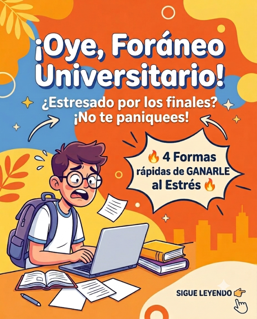 ¿Finales a la vista? 4 formas rápidas de ganarle al estrés si eres universitario foráneo